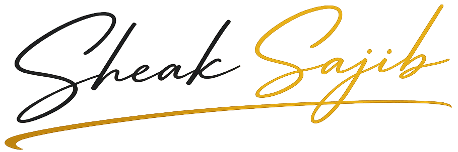 Personal signature logo of Sheak Sajib in black and gold, representing a Google Ads, Local SEO, and AI Search consultant specializing in NEMT transportation marketing.