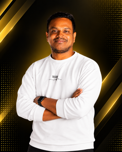 Sheak Sajib Uddin, Google Ads and SEO Specialist for NEMT companies and pediatric practices, in a professional black-and-gold branded portrait.